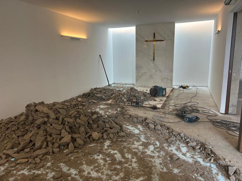 Obras na Capela Mortu&aacute;ria seguem a bom ritmo